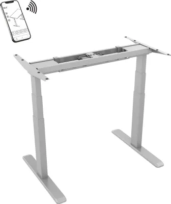 Image de Pied de bureau motorisé assis-debout, Hauteur 62- 128 cm, Gris