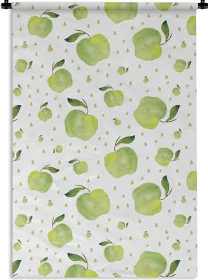 Produktbild von MuchoWow® Wandteppich Wandbehang Äpfel - Aquarelle - Muster 120x180 cm Tapisserie Dekoration Wandtuch - Schlafzimmer - Dekorationen für das Haus
