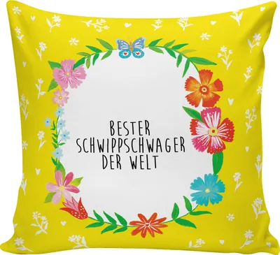 Produktbild von Mr. & Mrs. Panda Sofa Kissen Schwippschwager - Weiß - Geschenk, 40x40, zier, Verwandtschaft, angeheiratet, Schwipschwager, Deko, Kuschel, Schwager des Ehepartners