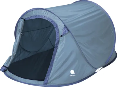 Produktbild von Pop Up Wurfzelt blau 220 x 120 cm - 2 Personen - Sofortzelt für Trekking und Camping - Automatisches Sofortzelt Einhandzelt Trekking Camping Zelt inklusive Heringe + Spannseile wasserdicht