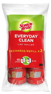 Produktbild von Scotch-Brite™ Everyday Clean Ersatz-Fusselrolle, 30 Blatt, 2/Packung | Packung (2 Stück)