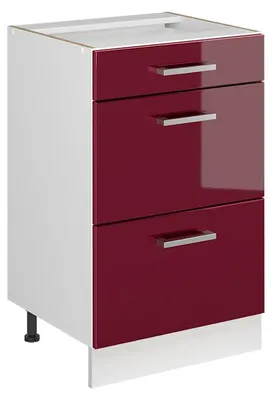 Obrázok produktu pre Kuchynská spodná skrinka Vicco R-Line Červený vysoký lesk/biely 50 cm bez pracovnej dosky, Model 69730