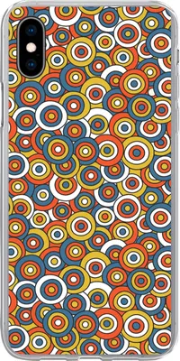 Produktbild von MuchoWow® Handyhülle Schutzhülle Hülle für Telefoonhoesje iPhone Xs Muster - Retro - Kreis Silikon Softcase Handy Hülle - Handytasche