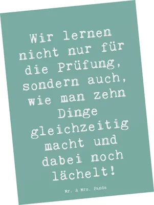 Produktbild von Mr. & Mrs. Panda Postkarte Spruch Auszubildende Lächeln - Meeresbrise - Geschenk, Berufsalltag, Postkarten, Beruf, Lernen, persönliches Wachstum, Berufsliebe, Azubi