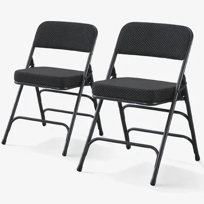 Klappstuhl mit Polsterung, 2 Stück, schwarz, Metallrahmen
