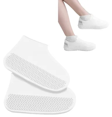 Productafbeelding van Waterdichte schoenovertrekken van siliconen, antislip, herbruikbaar, maat L, ideaal voor nat weer