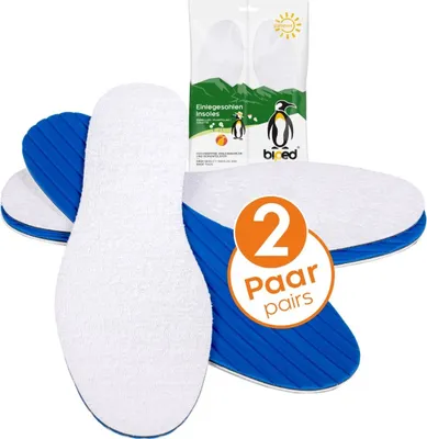 Produktbild von biped 2 Paar Barfu§ Einlegesohlen - aus weichem Baumwoll Frottee und Aktivkohle - antibakteriell, fŸr hygienische Frische im Schuh z2770