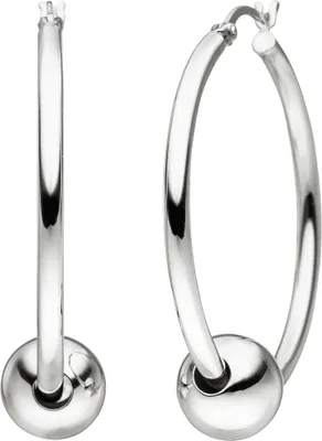 Produktbild von Ohrringe Creolen 35,6mm Silbercreolen Ohrschmuck mit Kugeln 925 Silber