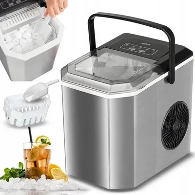 Immagine prodotto di Fabbricatore di ghiaccio grande in acciaio inox argento/grigio MPM MKD-04M 150W