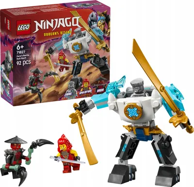 Produktbild von LEGO NINJAGO Zanes Action-Mech - Ninja Spielzeug mit 3 Minifiguren für Rollenspiele - kleines Bau- und Spielset für Kinder - Geschenkidee für Jungen und Mädchen ab 6 Jahren 71827