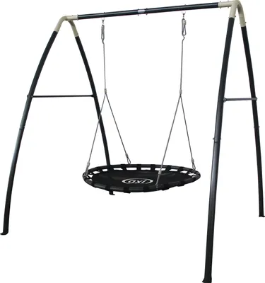 Produktbild von AXI Schaukel Set aus Metall in Anthrazit & Creme | Nestschaukel mit Gestell | Gartenschaukel für Kinder / Kinderschaukel | Schaukelgestell für den Garten