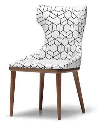Produktbild von Weiße Holzstuhl modern elegant für Esszimmer, Büro oder Wohnzimmer