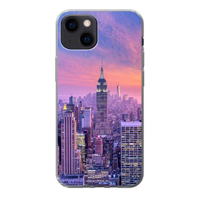 Produktbild von MuchoWow® Handyhülle Schutzhülle Hülle für iPhone 13 mini New York - Farben - Skyline Silikon Softcase Handy Hülle - Softcase