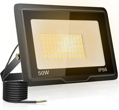 Obrázek produktu pro LED pracovní lampa 1 kus, stavební lampa teplá bílá 3000 K, vodotěsná IP66 pro garáž a zahradu
