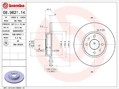 Produktbild von BREMBO Bremsscheiben (2 Stück) Vorderachse 08.9621.14