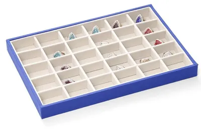 Imagen del producto de Organizador para joyería con 30 compartimentos, color azul real