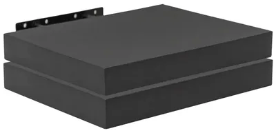 Image de Étagère murale flottante - Lot de 2 - MDF - Fixation murale - 25 x 23 x 3,8 cm - Noir