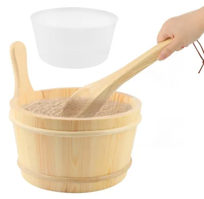 Obrázok produktu pre Drevená súprava vedra a naberačky do sauny - objem 4 litre, s rúčkou