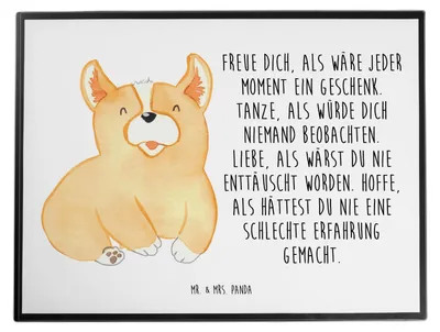 Produktbild von Mr. & Mrs. Panda Tischunterlage Corgie - Weiß - Geschenk, Lebensfroh, schreibtischunterlage, schreibauflage, Sprüche, tischpad, schreibtischunterlagen, Hund, Wauwau