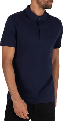 Produktbild von Lacoste Herren Poloshirt mit geripptem Kragen, Blau S