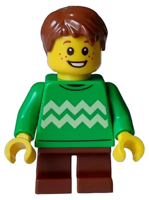 Produktbild von LEGO Minifigur Child - Boy, Bright Green Sweater with Bright Light (hol351)