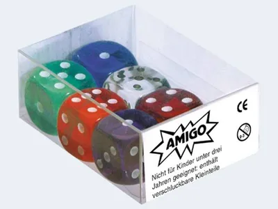 Produktbild von Amigo AMIGO 00060 Würfel Transparent W 6 Set gemischt bunt