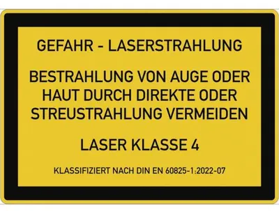 Produktbild von Dreifke® Aufkleber LASER KLASSE 4 DIN 60825-1, Textschild, Folie, 200x140 mm
