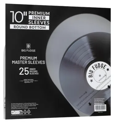 Produktbild von Big Fudge 25er Pack 10 Zoll Schallplatten Innen Hüllen - 25x 10" Schallplatten LP Aufbewahrung Schutzhüllen - 25er Set Rundboden Vinyl Inner Sleeves -