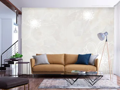 Produktbild von Vlies Fototapete Blumen 350x256 cm Vlies Tapeten Wandtapete XXL Botanik Pflanze Natur beige b-C-0888-a-a