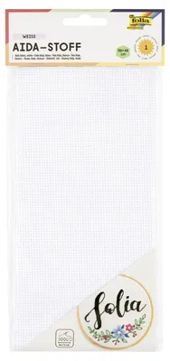Aida-Stoff für Stickerei, weiß, 1 Blatt 50 x 49 cm