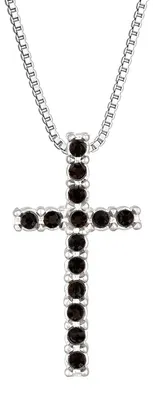 Image de Collier pour homme avec pendentif en forme de croix en cristal