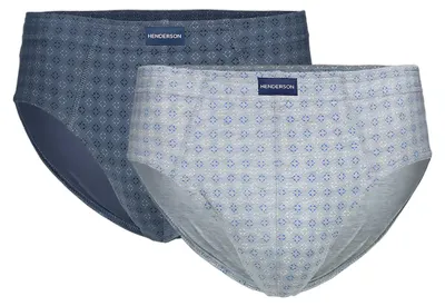 Immagine prodotto di Slip classici confezione da 2, modello Henderson, in cotone 100%, colore blu e grigio, taglia 4XL