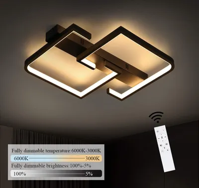 Produktbild von ZMH LED stropní lampa LED 35W černá obývací pokojová lampa stmívatelná s dálkovým ovládáním pro ložnici jídelní stůl kancelář předsíň