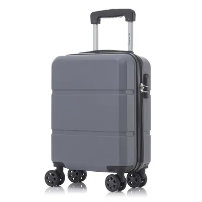 Produktbild von Koffer Trolley Reisekoffer Suitcase, Rollkoffer Handgepäck ,mit 4 Rollen360°, Hartschalenreisekoffer, Zahlenschloss, Weicher Gummigriff(S, Grau)