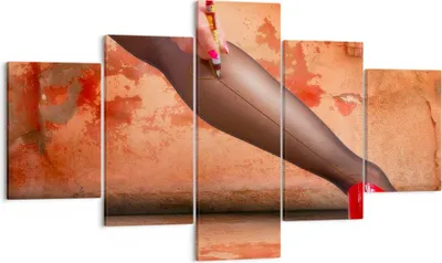 Produktbild von Bild auf Leinwand - Leinwandbild - Bein Strumpf Mode Ferse - 125x70cm - Wand Bild - Wanddeko - Leinwanddruck - Bilder - Kunstdruck - Wanddekoration - Leinwand bilder - Wandkunst - EA125x70-2239