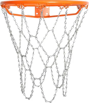 Produktbild von Heavy Duty Basketball Ersatz Kettennetz, 12 Hooks Basketball Netze, Basketballnetz Metall