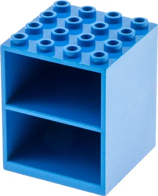 Produktbild von 1x Lego Homemaker Schrank 4x4x4 blau Geschirr Regal offen Möbel Puppenhaus Nr. 2