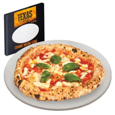 Pizzastein 30 cm, Keramik-Backstein rund, beige, für Ofen & Grill
