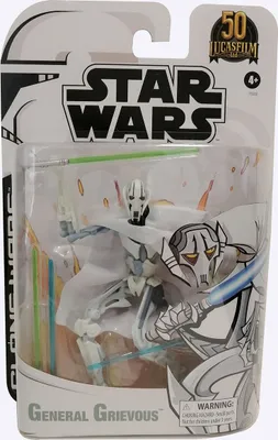 Zdjęcie produktu dla Hasbro F5302, Disney Star Wars: Wojny Klonów, Generał Grievous, figurka akcji z płaszczem, 4 miecze świetlne, produkt Lucasfilm Ltd