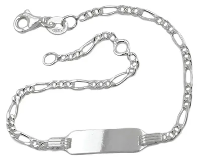 Produktbild von 2,2mm Schildband Armkette Figarokette aus 925 Silber für Kinder 16cm