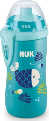 Produktbild von NUK Junior Cup Trinkflasche mit Chamäleon-Effekt | 18+ Monate | mit Farbwechsel | auslaufsicherer Trinklernbecher mit Push-Pull-Trinksauger | Clip & Schutzkappe | -frei | 300 ml | blau