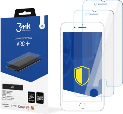 Produktbild von 3mk Display Schutzfolie ARC+ für iPhone 8  0,17mm Self-Heal (2 Stück)