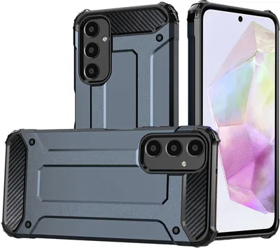 Produktbild von Mobigear Outdoor  Samsung Galaxy A35 Hülle Hardcase Backcover Stoßfest - Marineblau