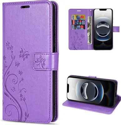 Produktbild von Hülle für iPhone 16E Handy Tasche Handyhülle Schutzhülle Klapphülle in Lila
