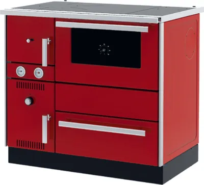 Obrázek produktu pro Krbová kamna (7,44 kW) + kotel (20,1 kW) Sannover 27 kW Červený