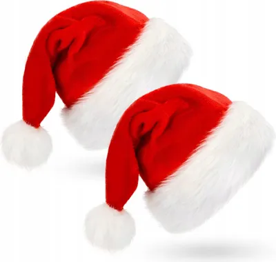 Obrázok produktu pre 2 kusy pohodlných čiapok Santa Clausa z plyšu