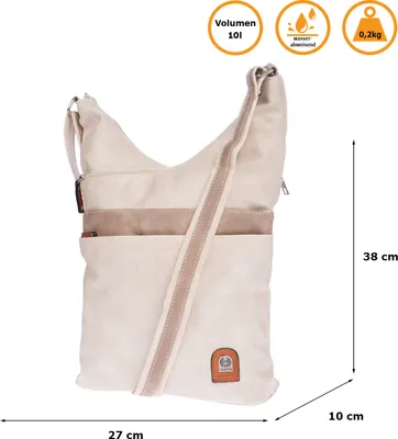 Produktbild von Christian Wippermann große Damen Tasche Umhängetasche Beuteltasche Handtasche Crossover Leder Optik Beige