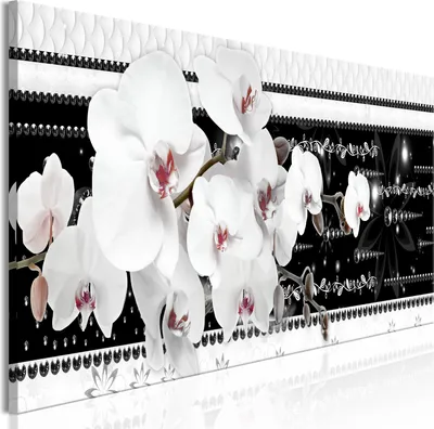 Produktbild von Modernes Wandbild b-C-0824-b-a (150x50 cm) - 1 Teilig Bilder Fotografie auf Leinwand Foto Bild Dekoration Wand Bilder Kunstdruck BLUMEN ORCHIDEE