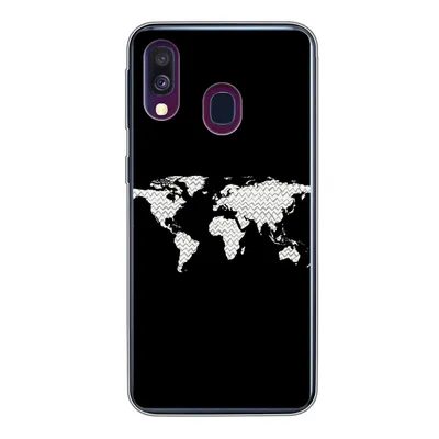 Produktbild von MuchoWow® Handyhülle Schutzhülle Hülle für Samsung Galaxy A40 Weltkarte - Muster - Schwarz Silikon Softcase Handy Hülle - Handy-Tasche