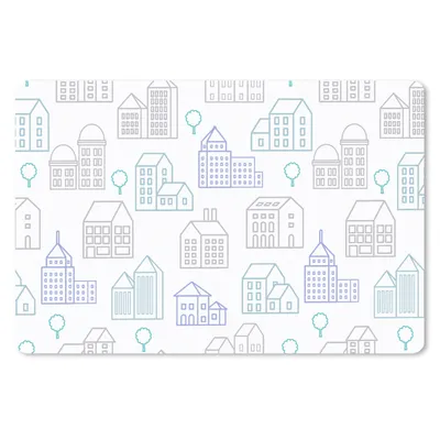 Produktbild von MuchoWow® Schreibtischunterlage Skyline - Muster - Haus 60x40 cm - XXL Mauspad - Großes Mauspad